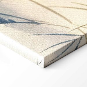 Tableau - Herons over a winter pond - Japanese-style illustration in dark colours