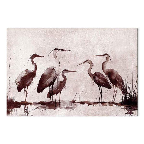 Tableau - Herons painted with ink