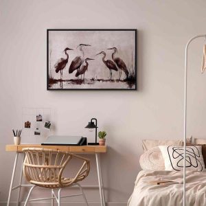 Tableau - Herons painted with ink