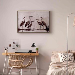 Tableau - Herons painted with ink