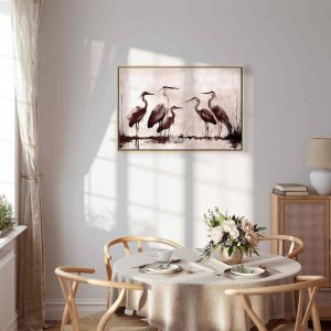 Tableau - Herons painted with ink