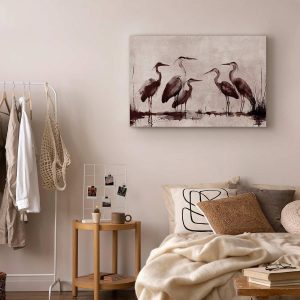 Tableau - Herons painted with ink