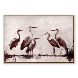 Tableau - Herons painted with ink