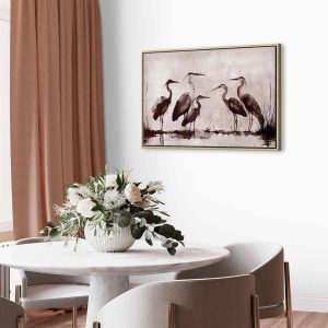 Tableau - Herons painted with ink