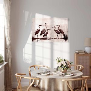 Tableau - Herons painted with ink