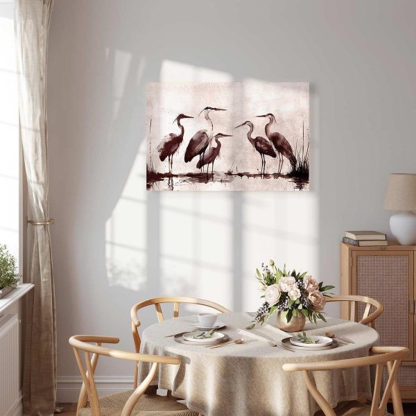 Tableau - Herons painted with ink