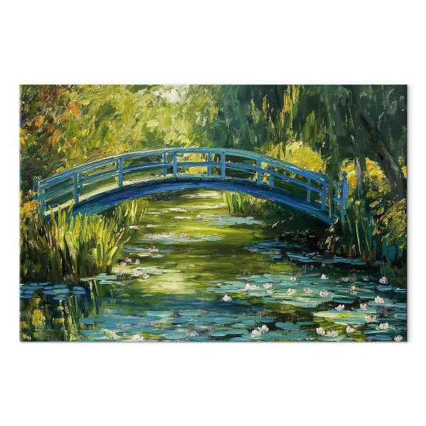 Tableau - Impressionist bridge - painting of a bridge against a picturesque background