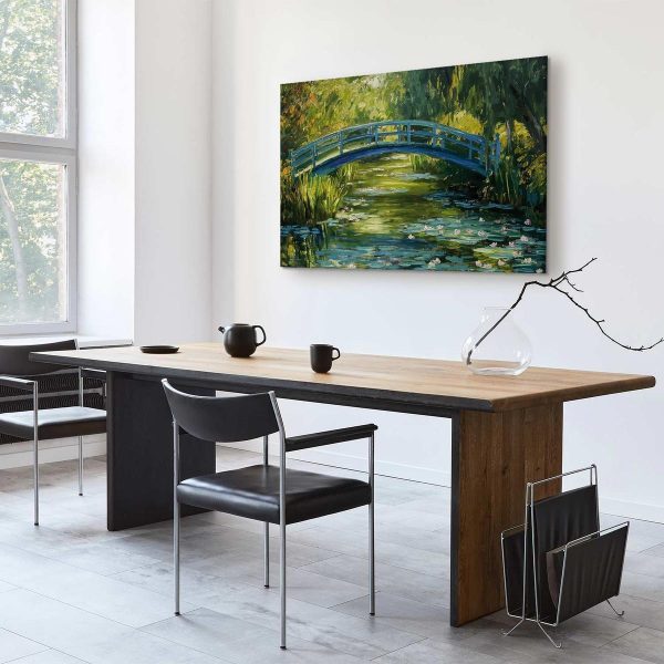 Tableau - Impressionist bridge - painting of a bridge against a picturesque background