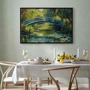 Tableau - Impressionist bridge - painting of a bridge against a picturesque background