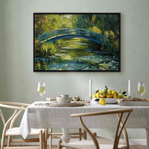 Tableau - Impressionist bridge - painting of a bridge against a picturesque background