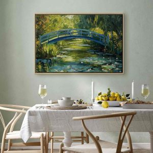 Tableau - Impressionist bridge - painting of a bridge against a picturesque background