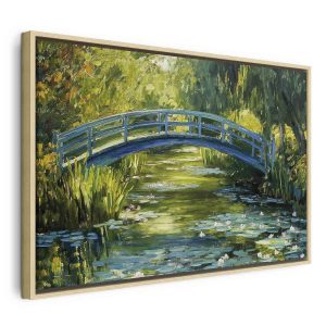Tableau - Impressionist bridge - painting of a bridge against a picturesque background