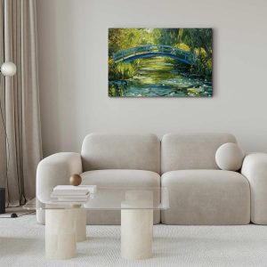 Tableau - Impressionist bridge - painting of a bridge against a picturesque background