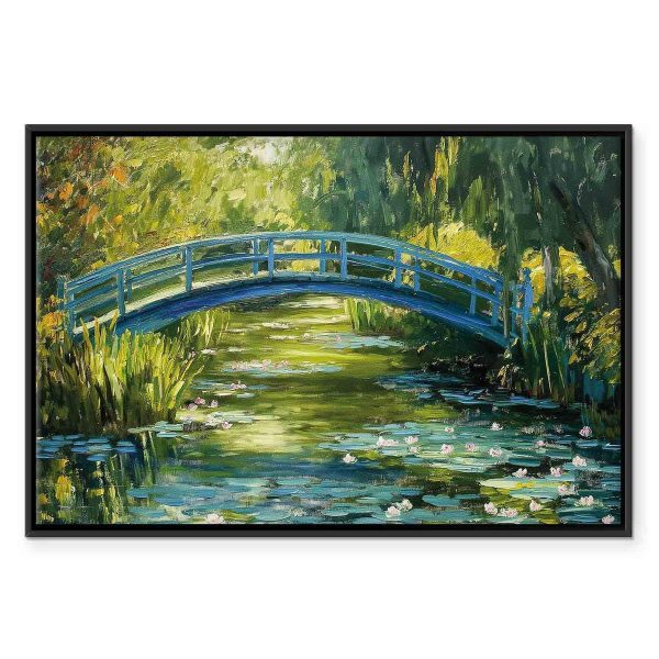 Tableau - Impressionist bridge - painting of a bridge against a picturesque background