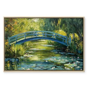 Tableau - Impressionist bridge - painting of a bridge against a picturesque background