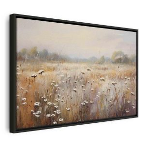 Tableau - Impressionist meadow – field landscape in a pastel colour palette