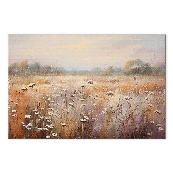 Tableau - Impressionist meadow – field landscape in a pastel colour palette