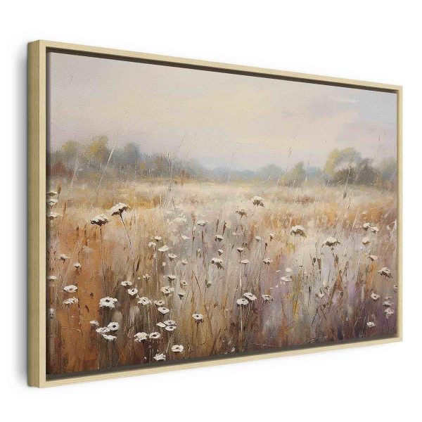 Tableau - Impressionist meadow – field landscape in a pastel colour palette