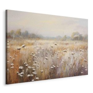 Tableau - Impressionist meadow – field landscape in a pastel colour palette