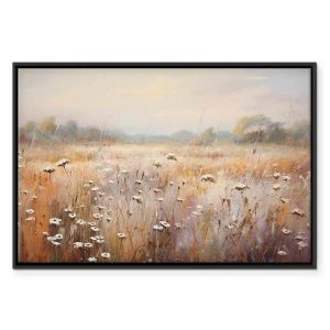 Tableau - Impressionist meadow – field landscape in a pastel colour palette