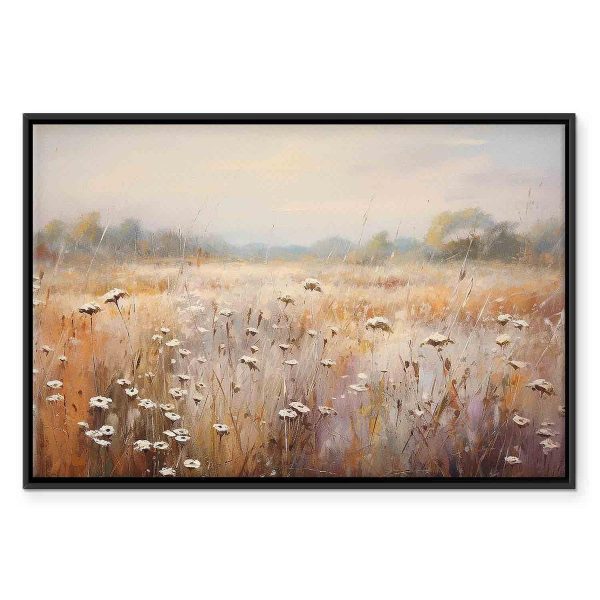 Tableau - Impressionist meadow – field landscape in a pastel colour palette