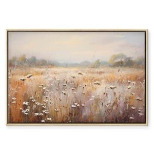 Tableau - Impressionist meadow – field landscape in a pastel colour palette