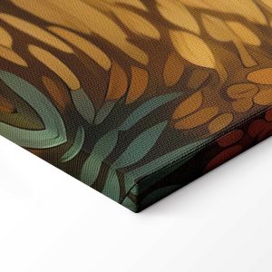 Tableau - Impressionistic fields - painted golden landscape with fields of grain