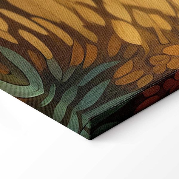 Tableau - Impressionistic fields - painted golden landscape with fields of grain