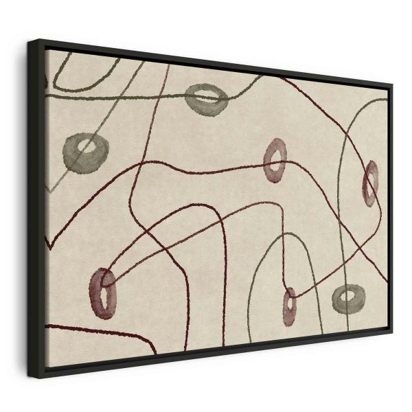 Tableau - Lines and shapes – bead labyrinth on a pale washed background