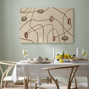 Tableau - Lines and shapes – bead labyrinth on a pale washed background