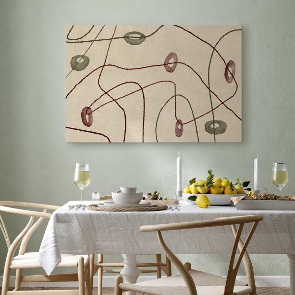 Tableau - Lines and shapes – bead labyrinth on a pale washed background