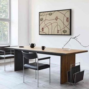 Tableau - Lines and shapes – bead labyrinth on a pale washed background