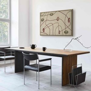 Tableau - Lines and shapes – bead labyrinth on a pale washed background