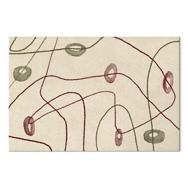 Tableau - Lines and shapes – bead labyrinth on a pale washed background