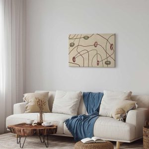 Tableau - Lines and shapes – bead labyrinth on a pale washed background