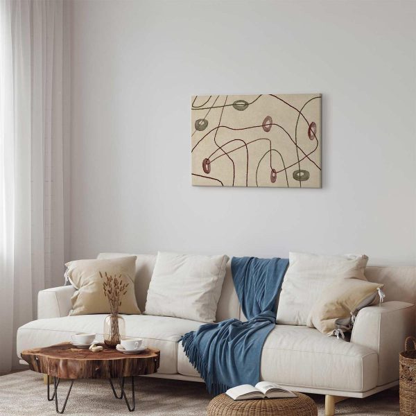 Tableau - Lines and shapes – bead labyrinth on a pale washed background