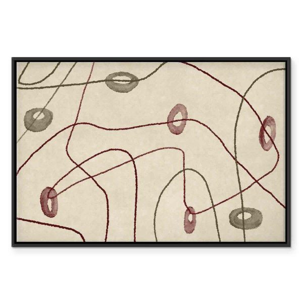 Tableau - Lines and shapes – bead labyrinth on a pale washed background