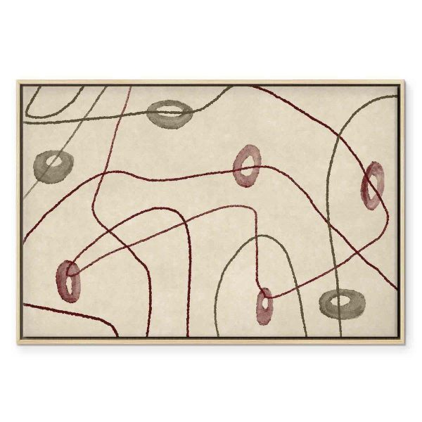 Tableau - Lines and shapes – bead labyrinth on a pale washed background