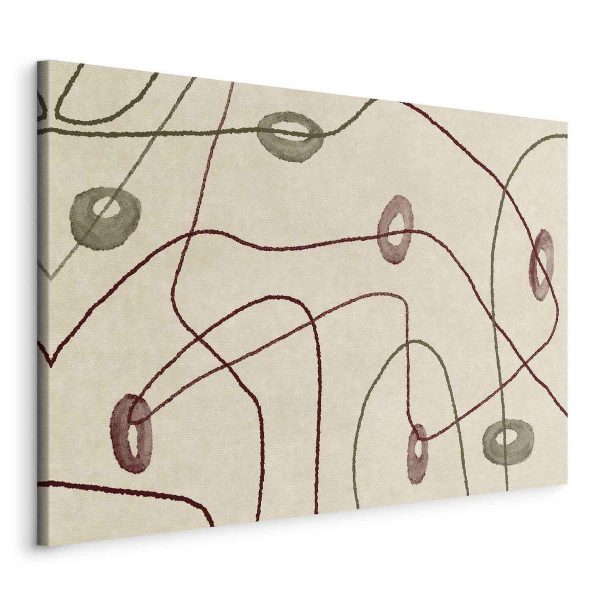 Tableau - Lines and shapes – bead labyrinth on a pale washed background Tableau - Lines and shapes – bead labyrinth on a pale washed background