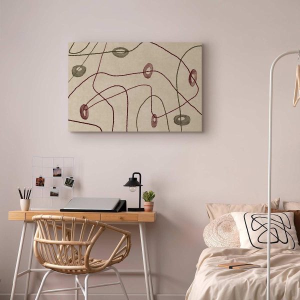 Tableau - Lines and shapes – bead labyrinth on a pale washed background