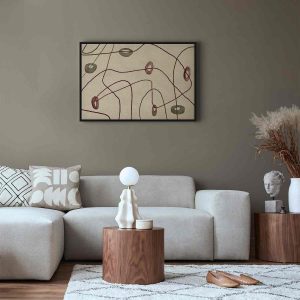 Tableau - Lines and shapes – bead labyrinth on a pale washed background