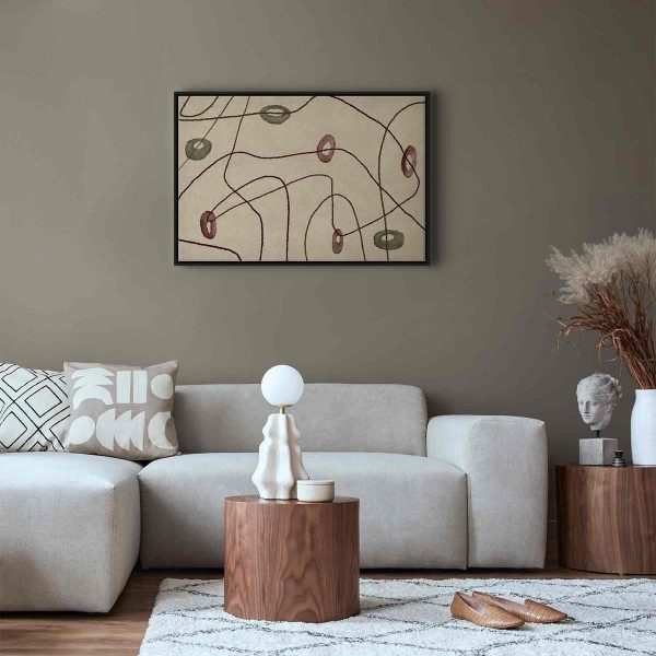 Tableau - Lines and shapes – bead labyrinth on a pale washed background