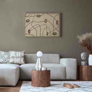 Tableau - Lines and shapes – bead labyrinth on a pale washed background