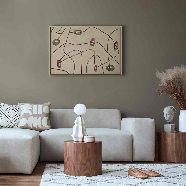 Tableau - Lines and shapes – bead labyrinth on a pale washed background