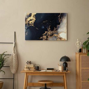 Tableau - Marble and navy blue – abstract textured pattern inspired by the starry sky