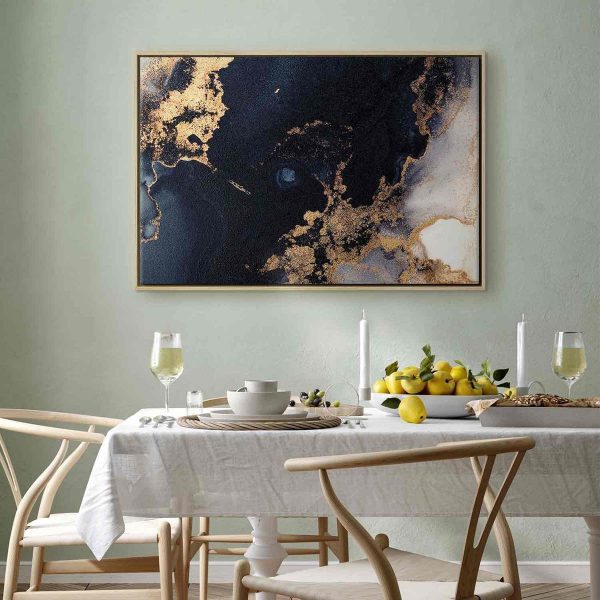 Tableau - Marble and navy blue – abstract textured pattern inspired by the starry sky