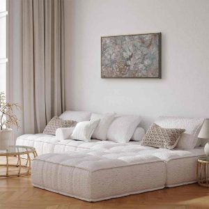 Tableau - Marble flowers – natural stone structure in pastel colours