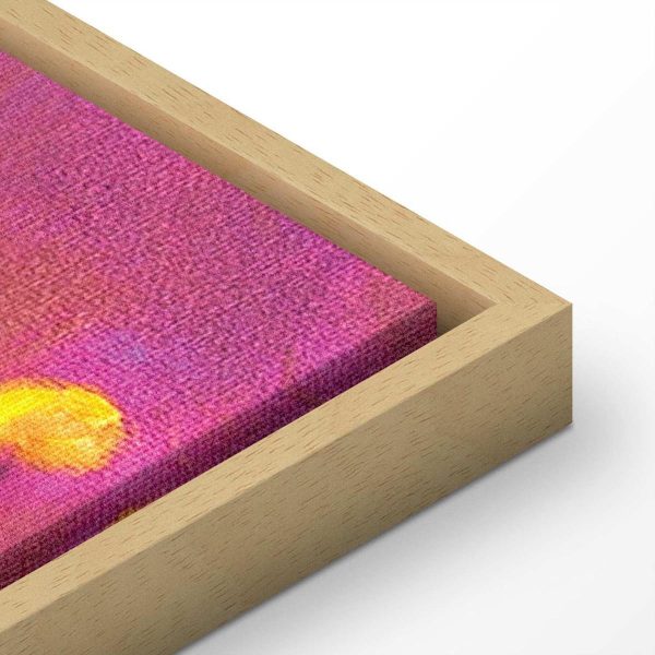 Tableau - Modern impressionism - night landscape of a lake with a floating boat