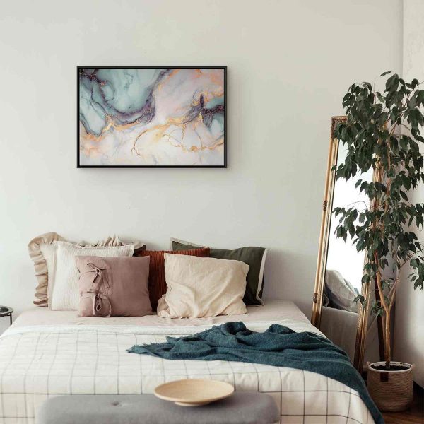 Tableau - Pastel stones - pink and blue structures on a marble base