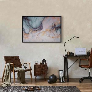 Tableau - Pastel stones - pink and blue structures on a marble base